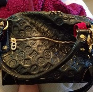 Marino Orlandi black satchel leather purse